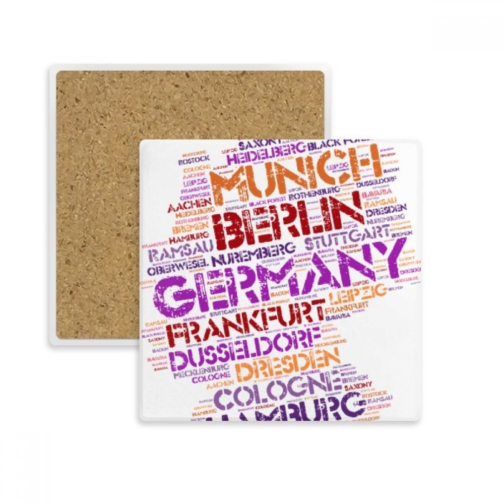 Coaster absorbant Allemagne en pierre multicolor, le cadeau souvenir idéal pour vos proches