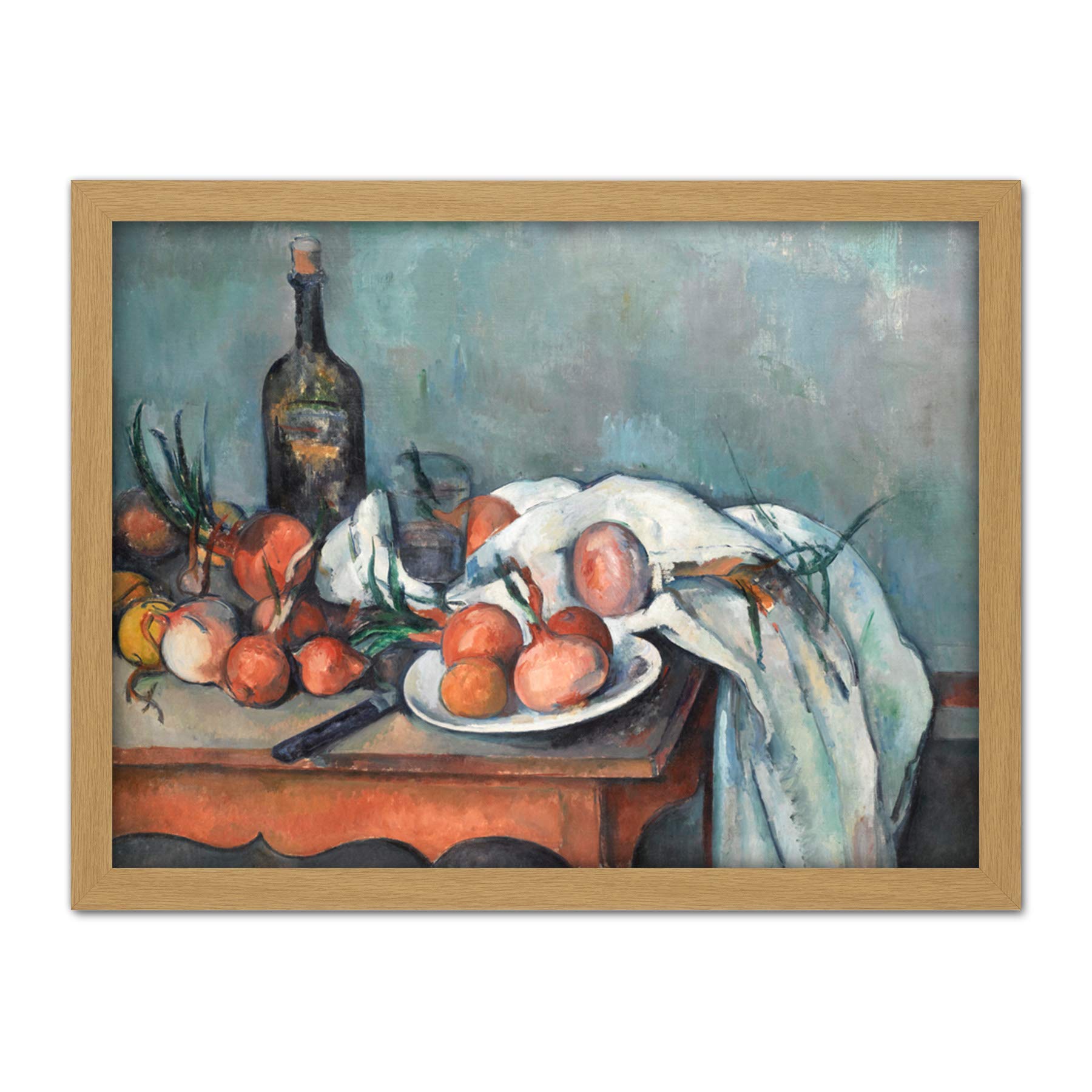Paul Cezanne Still Life With Onions Large Framed Art Print Poster Wall Decor 18x24