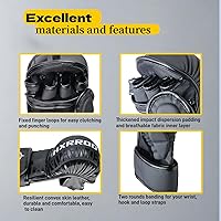Vista 3 de Guantes MMA Sparring Grappling, guantes de kickboxing, guantes híbridos de palma abierta para artes marciales, peso ligero para artes marciales