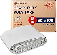 Vista 33 de Tarps Now - Lona de polietileno de 6 x 8 pies, cubierta impermeable resistente de 12 milésimas de pulgada de diámetro, lona de plástico a prueba