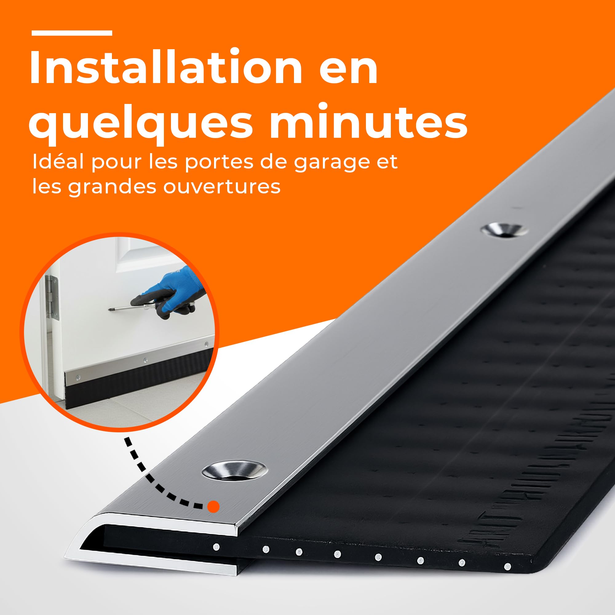 Breite Türdichtungs-Set 3m x 40mm | Joint Porte Entree Anti Rongeurs Haute Resistance avec Renfort Acier Inoxydable | Etanchéité Garage Portail Rolltore Protection Météo et Nuisibles
