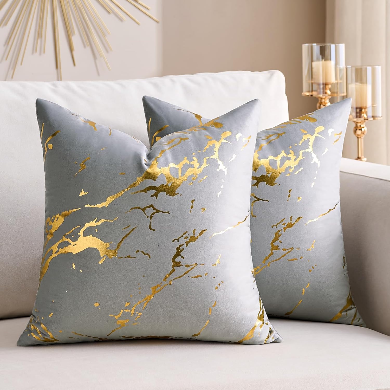 Gray And Gold Throw Pillows