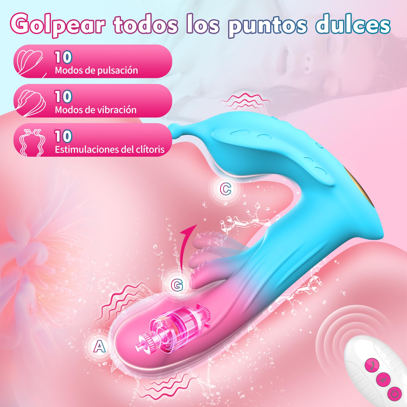 Vibrador Mando Distancia Juguetes Eróticos para pareja Sexuales - Vibradorador Mujer Juguetes Eróticos con 10 Modos de Pulsación & Vibración, Vibrador Control Remoto APP Vibradorador Clítoris Sex Toy