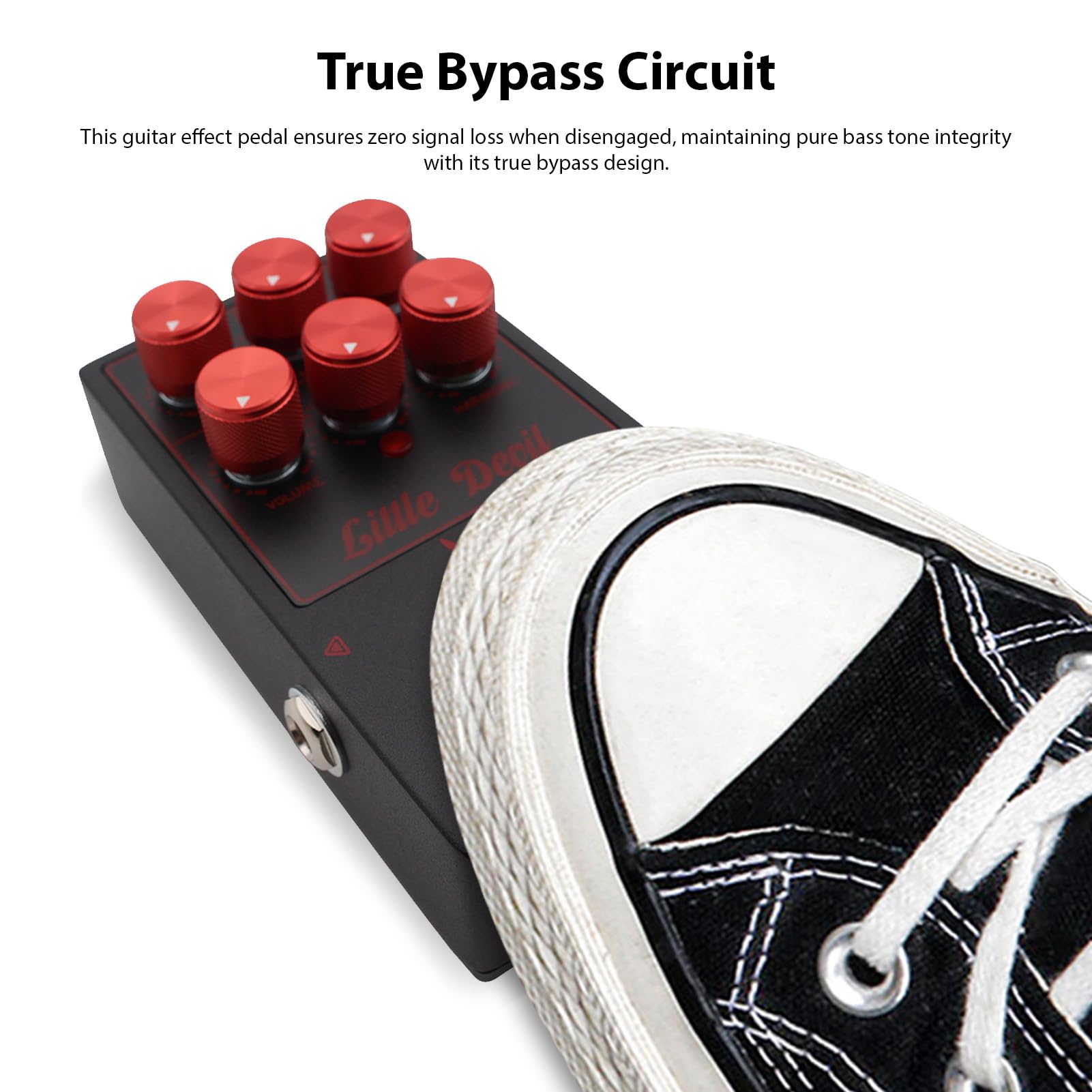 Tube Bass Drive Pedal, Pedał Efektów Overdrive do Modelowania Wzmacniaczy Lampowych z 2-pasmowym Pokrętłem EQ Harmonic Control Mix, True Bypass Kompaktowa Konstrukcja dla Gitary