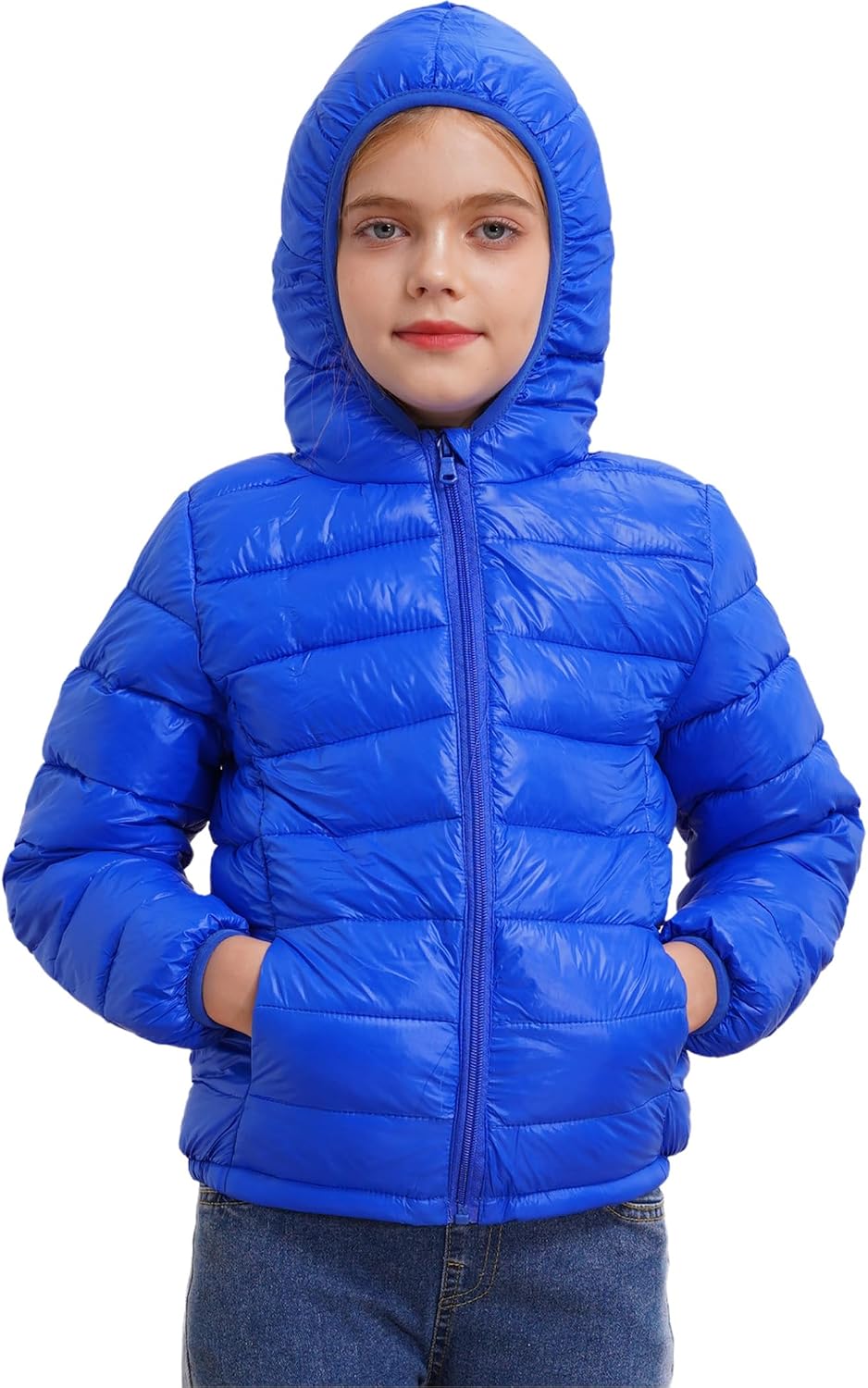 Hooded Puffer Jacket for Kids Girls Boys Packable Winter Warm Down Coat Outerwear