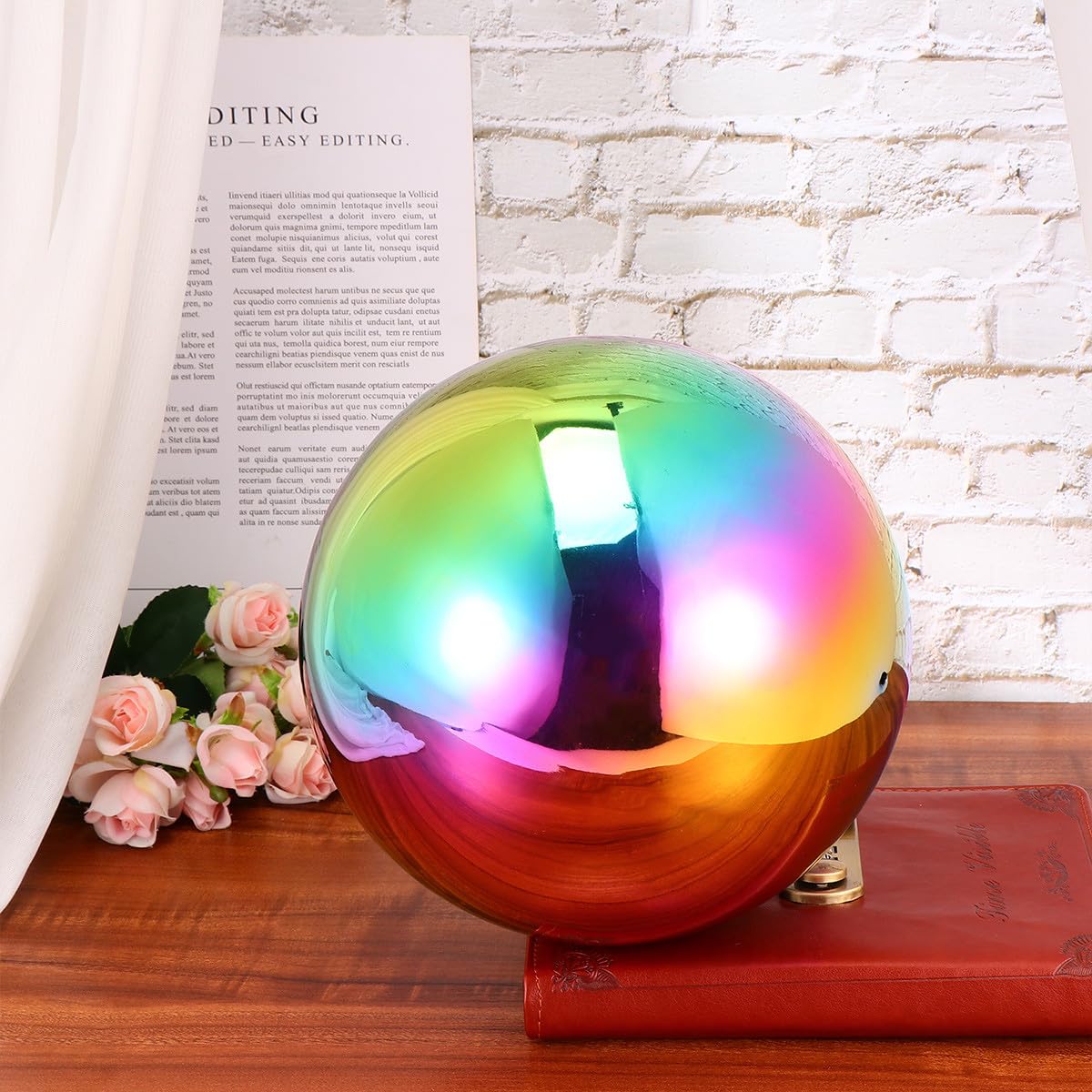 Colorée Boule Métallique Ronde Polie Miroir, en Acier Inoxydable