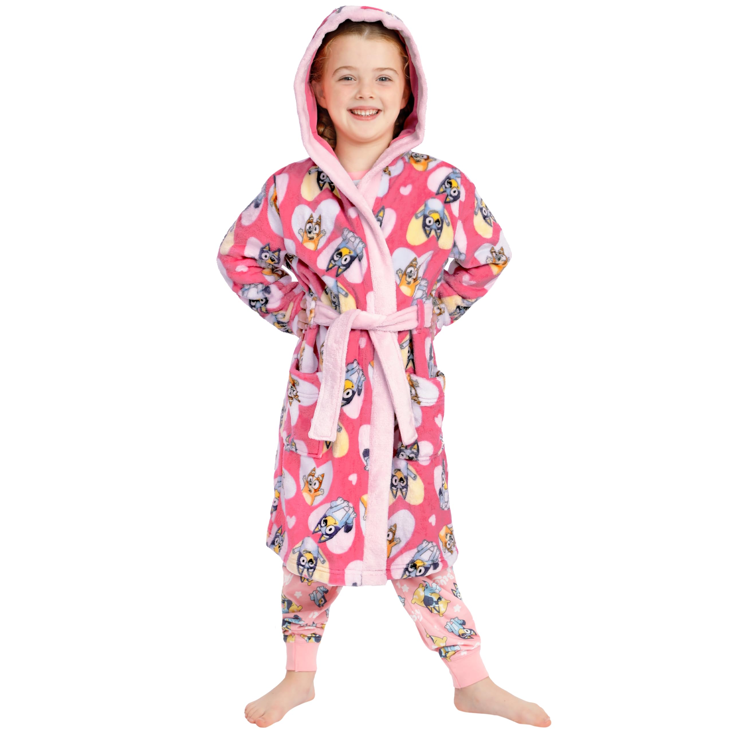 BlueY Peignoir Fille, Bingo Robe De Chambre Enfant, Peignoir De Bain Enfant En Polaire