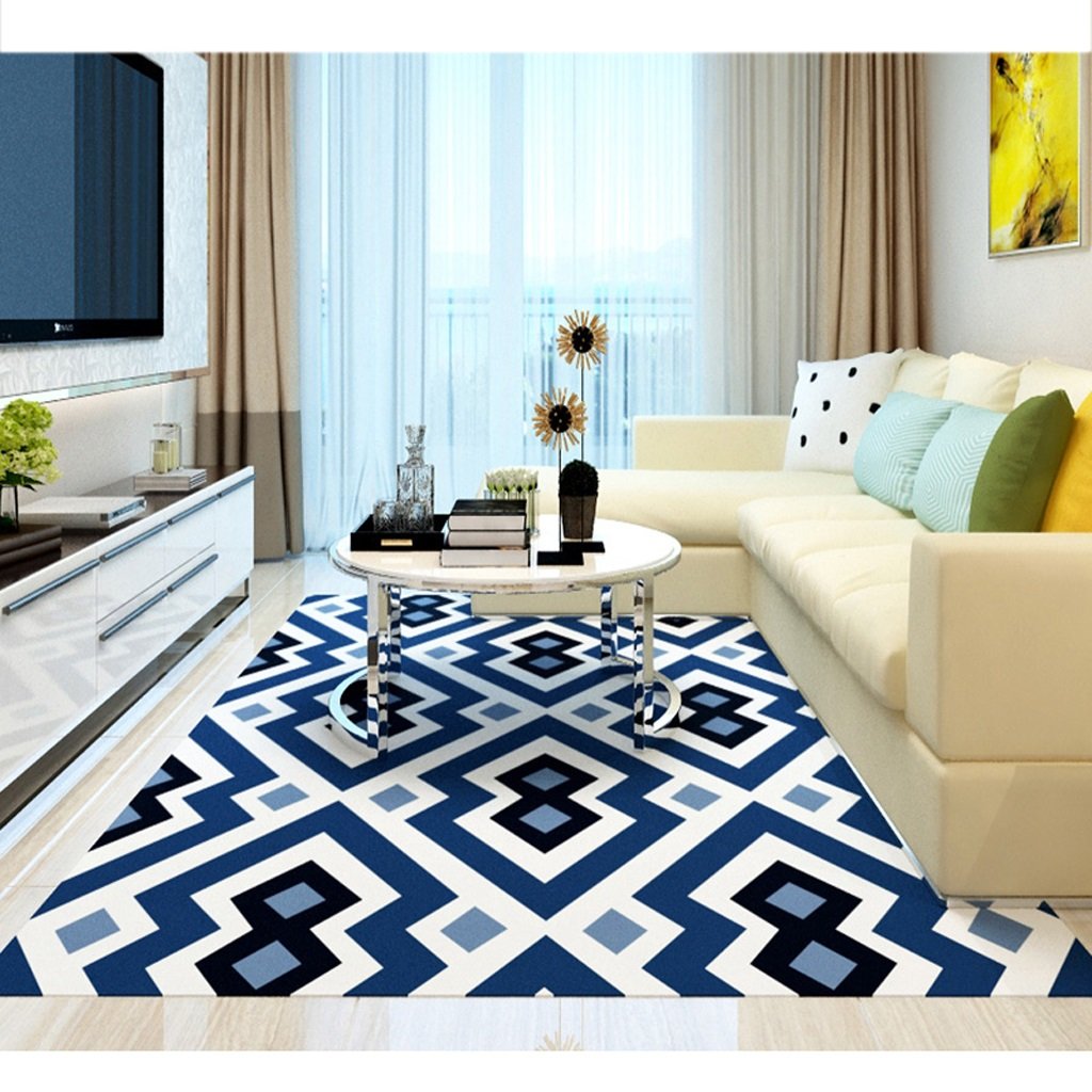 Tapis de salon anti-tache et antidérapant grand confort pour chambre