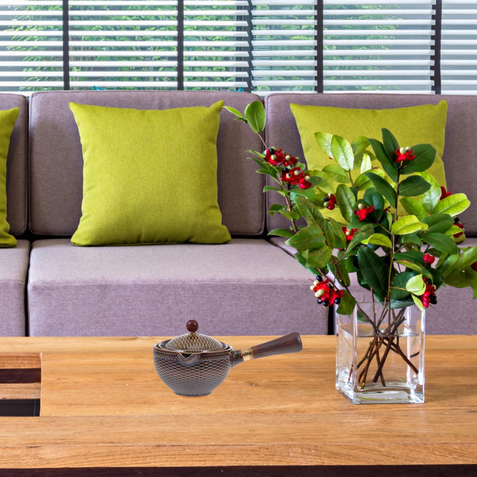 iplusmile Tetera Diseño Tradicional Chino Resistente al Calor de Cerámica Filtro Integrado para Infusiones para Uso Doméstico y Preparación de Té