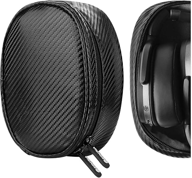 Geekria Headphones Pouch Compatible with Sennheiser HD 450BT, PXC 550-II, MOMENTUM 3, HD 4.50 Case, Replacement Protective Travel Carrying Bag with Cable Storage (Black)
