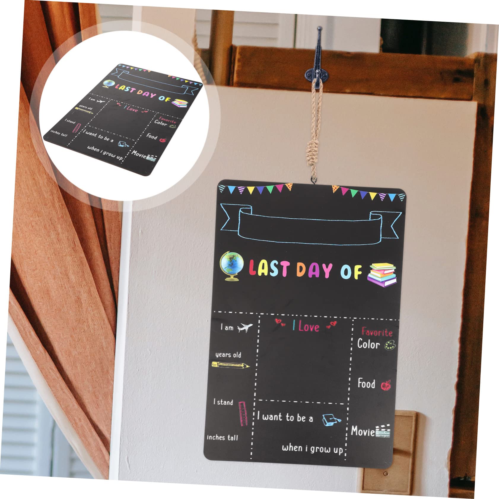 VILLCASE 5 Pz lavagna scolastica scuola media scrittoio lavagna riutilizzabile espositore con lavagna magnetica adornare registrazione consiglio scolastico lavagna in legno di gesso Black