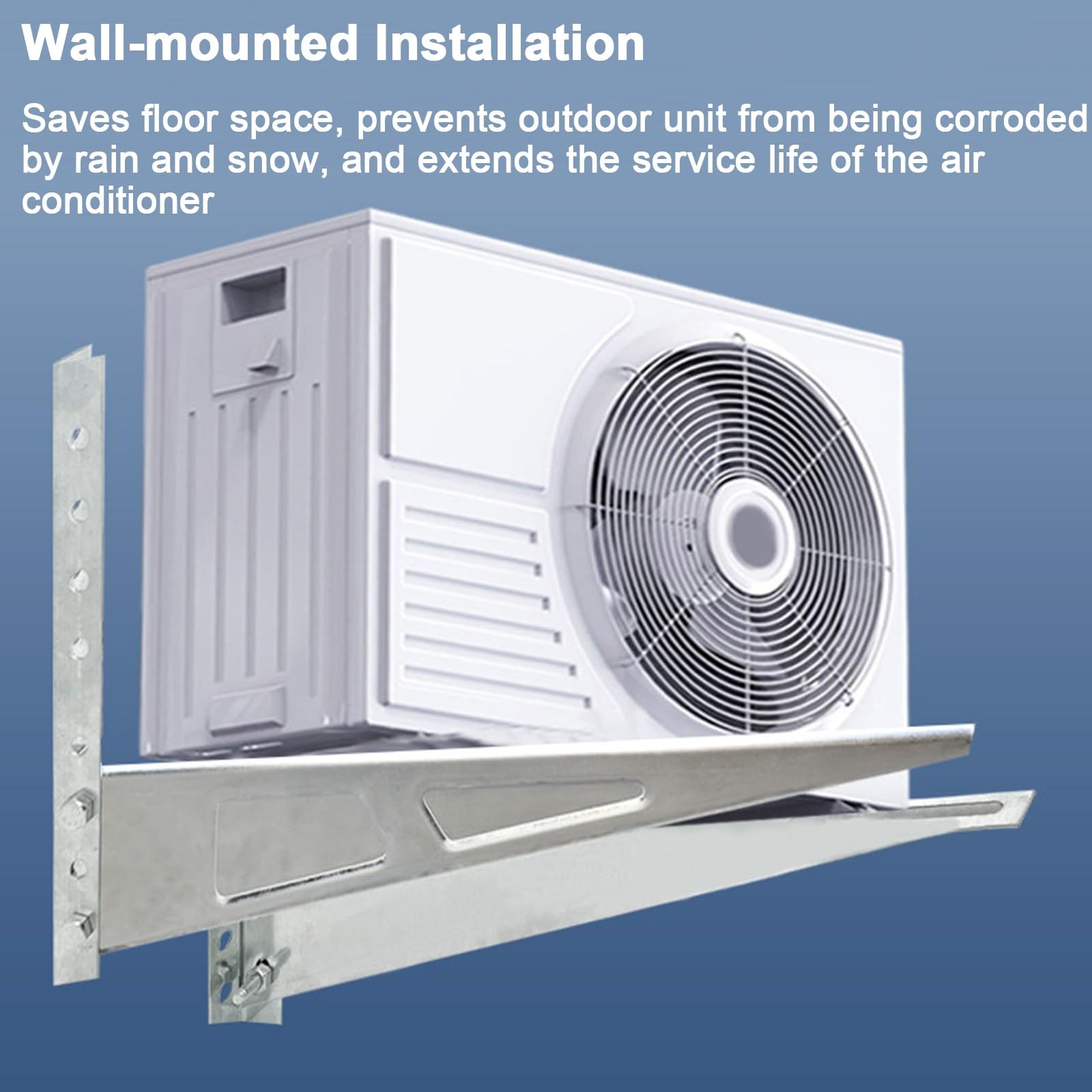 Staffa per Condizionatore Unità Esterna, in Acciaio Zincato, Portata 200 Kg, Regolabile Mini Split Condizionatore D'Aria Rack, per Pompe AC Mini Split da 1 a 5 P(600x500mm)