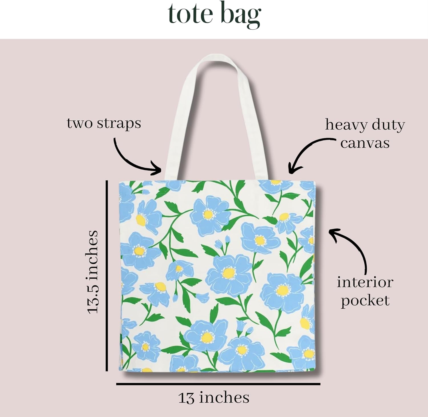 kate spade new york Canvas Tote Bag for Women, Cute Tote Bag for Work or Teacher, Canvas Beach Bag, Book Tote with Pocket