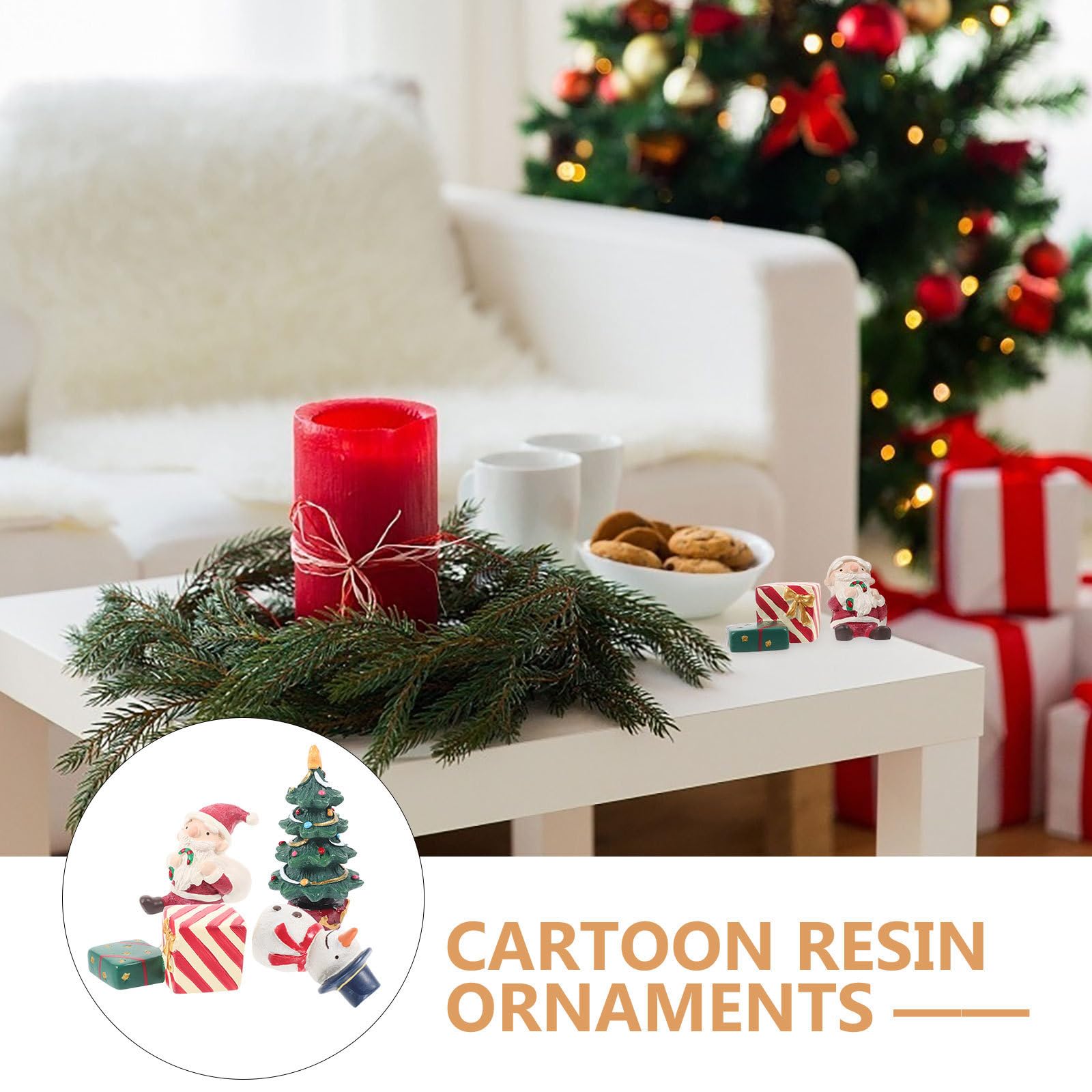 BESPORTBLE 16 Pièces Figurines Miniatures de Noël en Résine pour