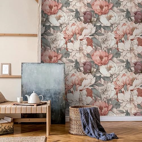 Miniatura 9 de Papel tapiz de cuento de hadas, diseño de animales, oso de ciervo, búho, beige, café, vintage, para despegar y pegar, fácil de despegar en papel