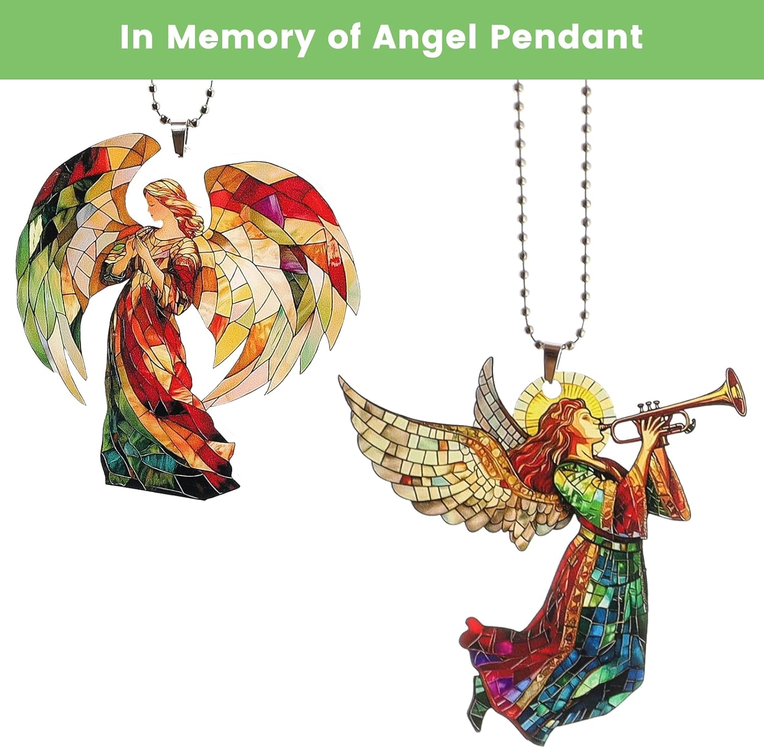 Cemetery Artificial Flowers with Vase Angel Mark - 2 Set Artificial Blue Chrysanthemums Grave Memorial Flowers- Prayer Angel & Trumpet Angel Memorial Pendant for Headstones Gravesite Decoration