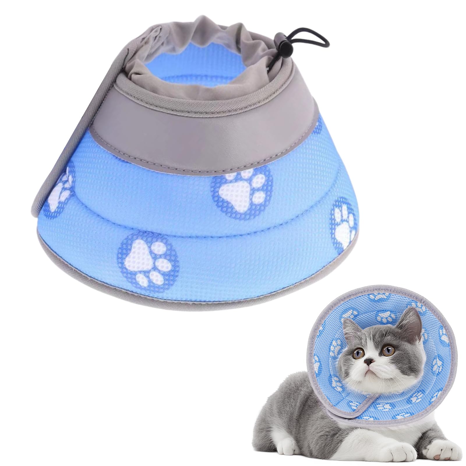 Flintronic Cat Cone Collar Soft, Adjustable Cat Recovery Collars & Cones to Stop Licking After Surgery, Pet Recovery Collar, Suitable for Pet Medical for Rehabilitation Wound Healing, XS — image 1