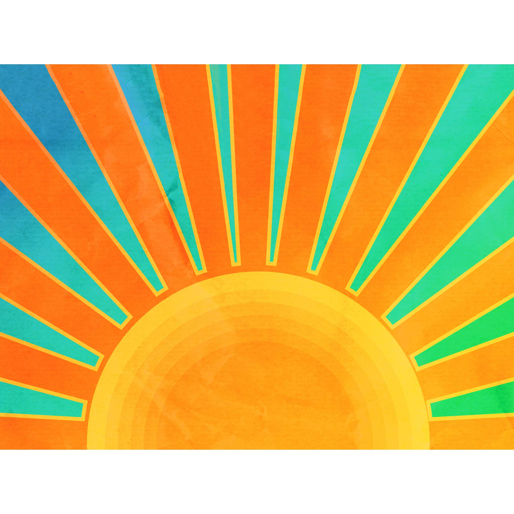 Amazon.com: Painting Illustration Abstract Sunrise Sun Rays Orange