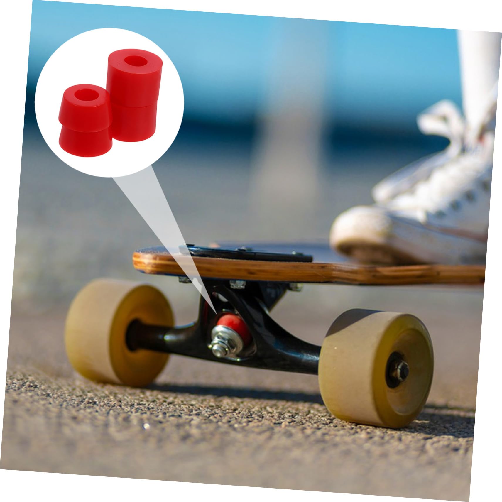 NAMOARLY Skateboarding Accessory Kit 4pcs Shockproof Cushions Skateboard Bridge Pads Bushings for Easy Installati