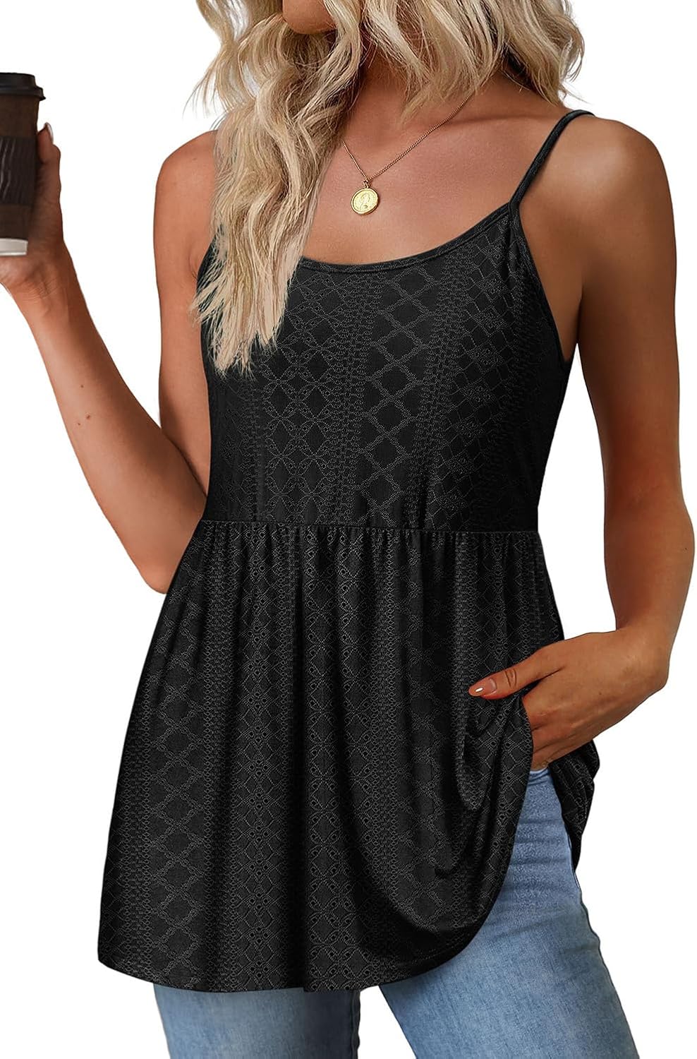 WIHOLL Tank Tops for Women Dressy Casual Sleeveless Tops Summer Fashion Beach Vacation Clothes Spaghetti Strap Tank Top - Image 2