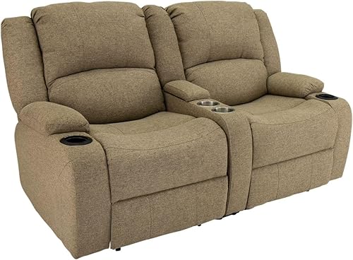 Miniatura 81 de RecPro Charles Powered - Sofá reclinable doble y sofá biplaza Muebles de pared Hugger RV – Tela de avena de 80 pulgadas