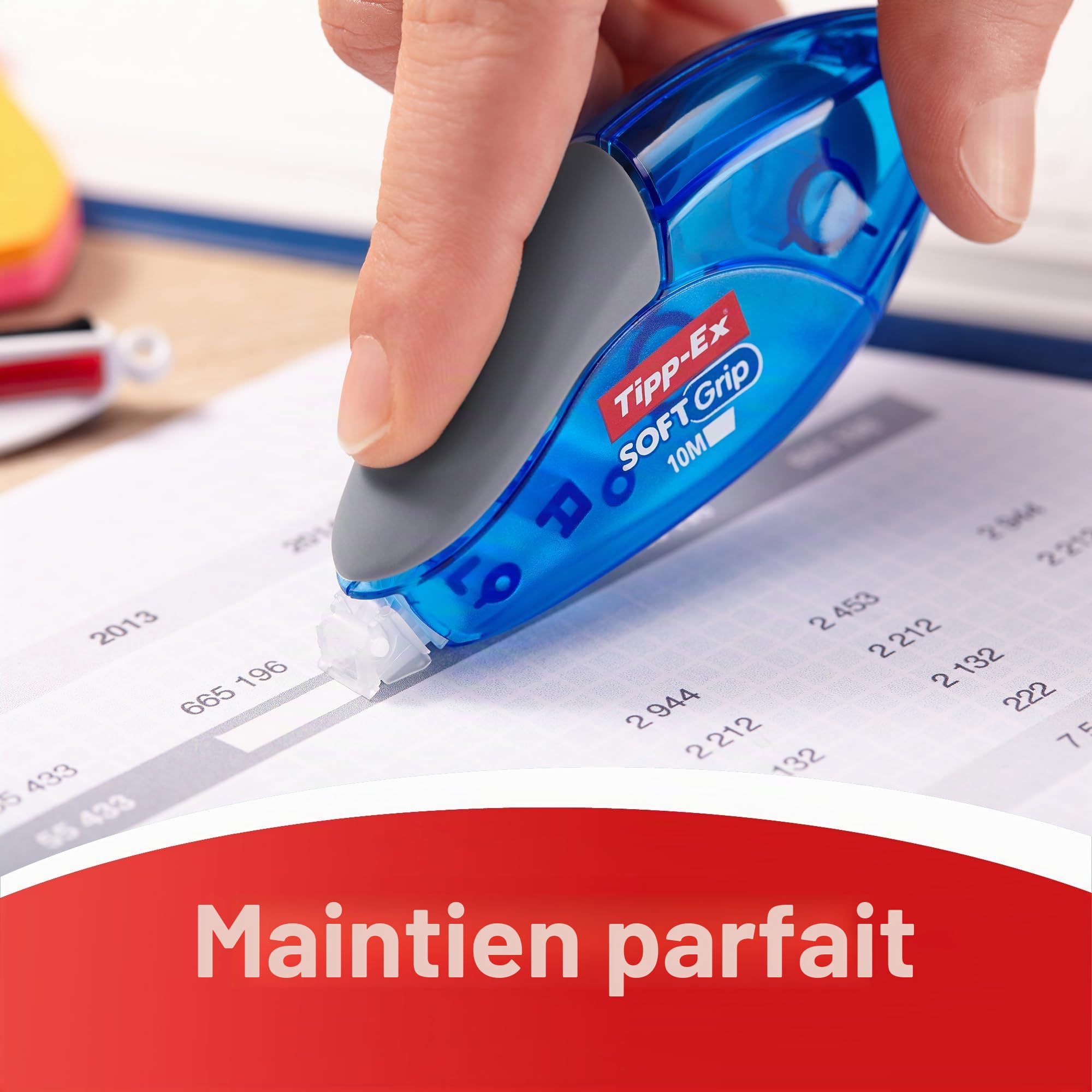 Tipp-Ex Soft Grip Rubans Correcteurs - 10 m x 4,2 mm, Boîte de 10