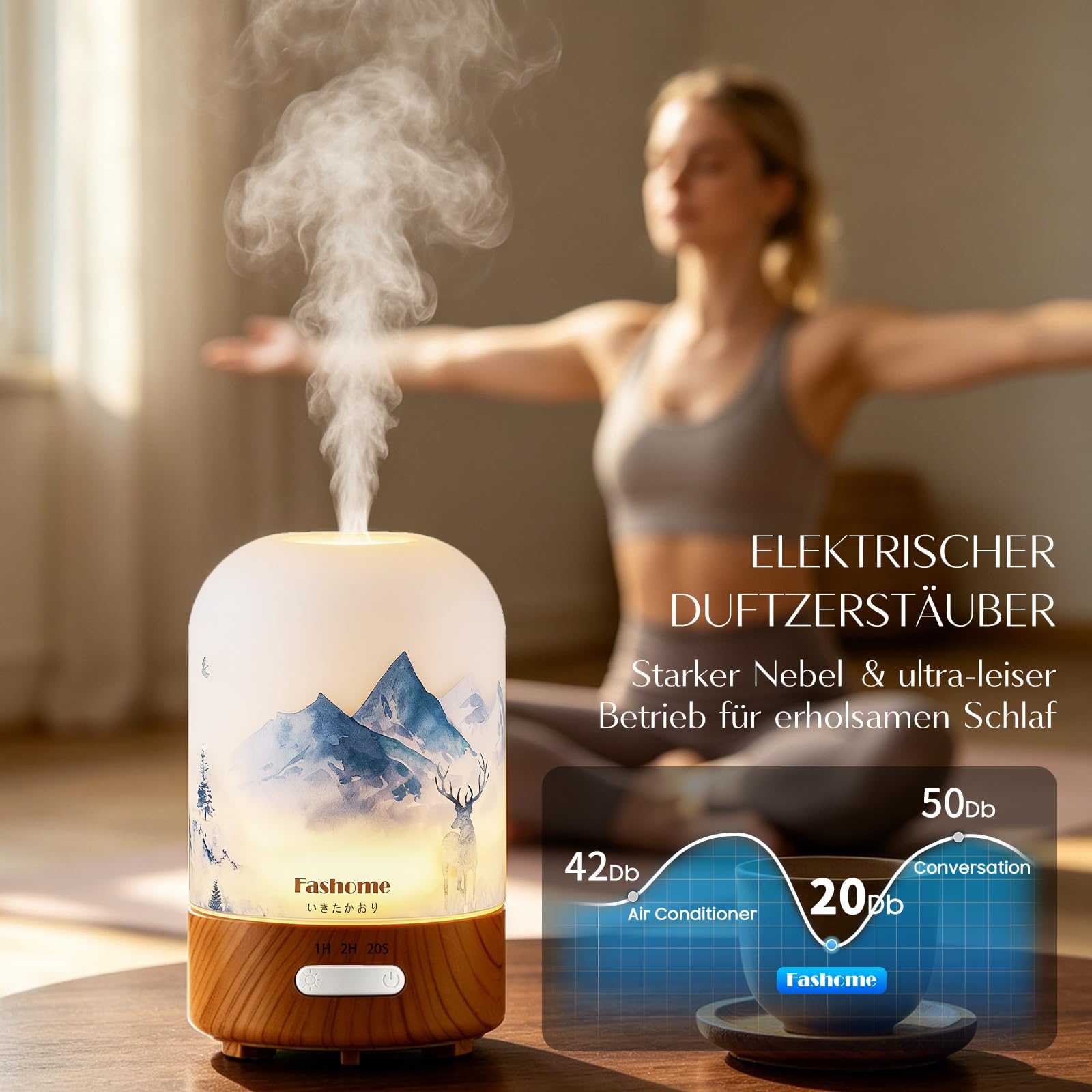 Dyfuzor do olejków eterycznych, cichy nawilżacz powietrza premium 6 w 1, zgodny z FSA HSA, mały dyfuzor do aromaterapii 100 ml z funkcją automatycznego wyłączania (zimowa lawenda)