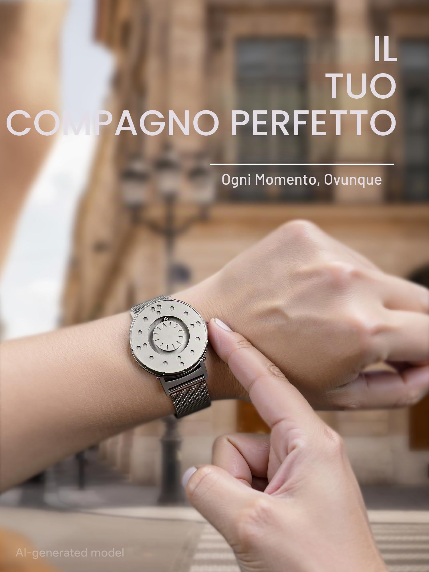 EUTOUR Orologio Magnetico da Uomo Cuscinetto a Sfera Silent Touch Resistente all'Acqua Moda Minimalista Senza Vetro Orologio al Quarzo 40mm Maglia Milanese Cinturino Acciaio Inox
