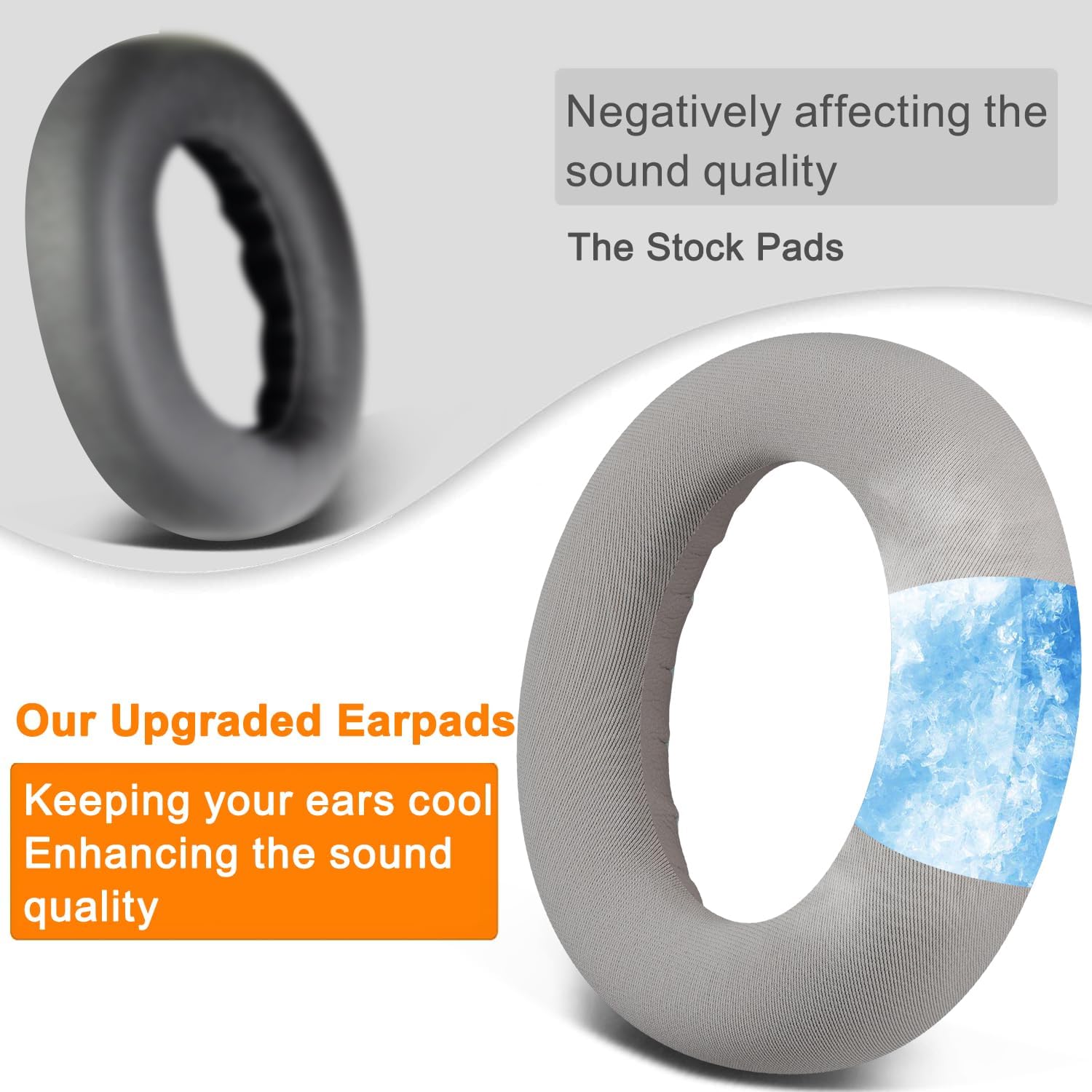 SOULWIT Full Cooling Gel Replacement Earpads for Bose QC Ultra/New QuietComfort Ultra(2nd Gen) Wireless Headphones, Ear Pads Cushions with Breathable Ice Silk Fabric and Noise Isolation Foam-Sandstone image 5