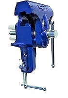 Vista 5 de Rolin Vise Abrazadera de trabajo de madera Herramientas ligeras de 3 pulgadas Pequeño tornillo de banco de mesa de tornillo de banco azul