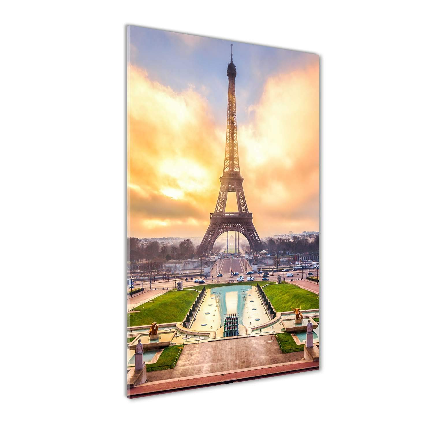 Tableau Tour Eiffel Paris panoramique Tulup en verre 60x120 cm pour cuisine