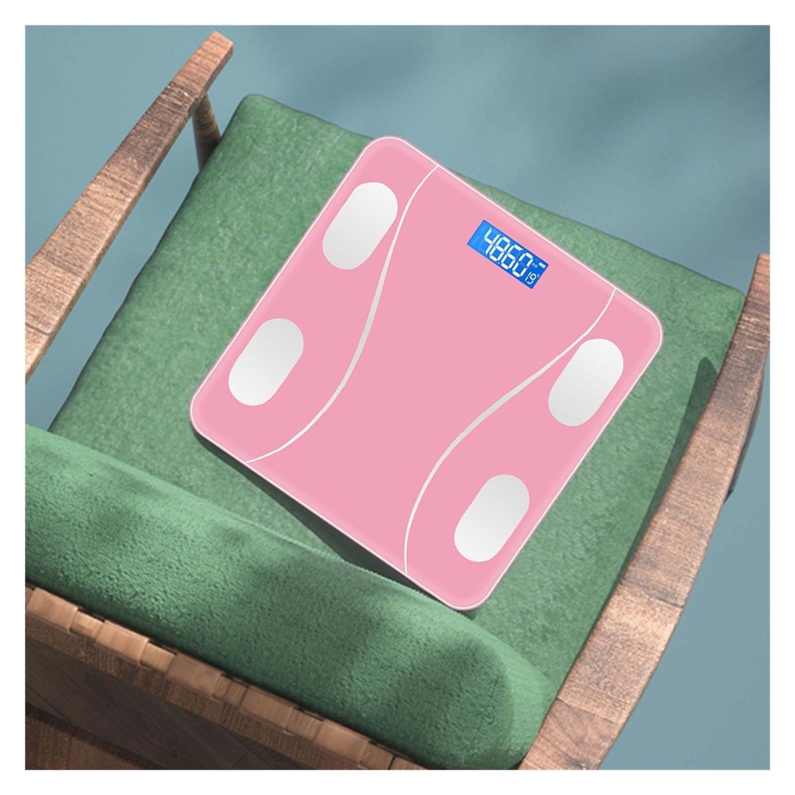 Báscula De Grasa Corporal LCD Pantalla Azul Báscula De Peso Electrónica Pantalla HD Carga USB Compatible Con Bluetooth For Suministros De Oficina En Casa(Pink-Charging)