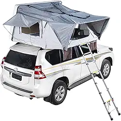 Barraca de acampamento ao ar livre, 4 grandes espaços, barraca de teto para carro ao ar livre, barraca para esportes ao ar livre, barraca rígida para 3 a 4 pessoas (F)