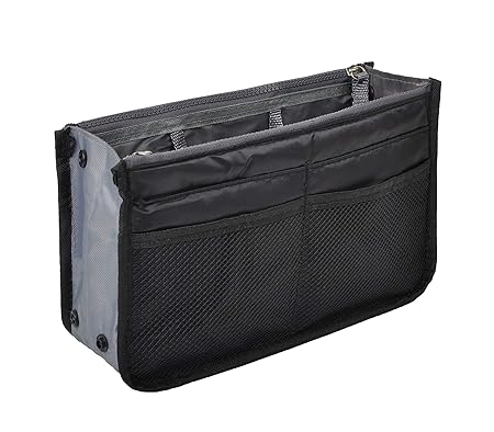 GROUPY Multiple Storage Compartments Toiletries Organizer Inserts for Girls Women Handbag Purse| Ladies Hand Bag Daily Travel Accessories Organiser Pouch