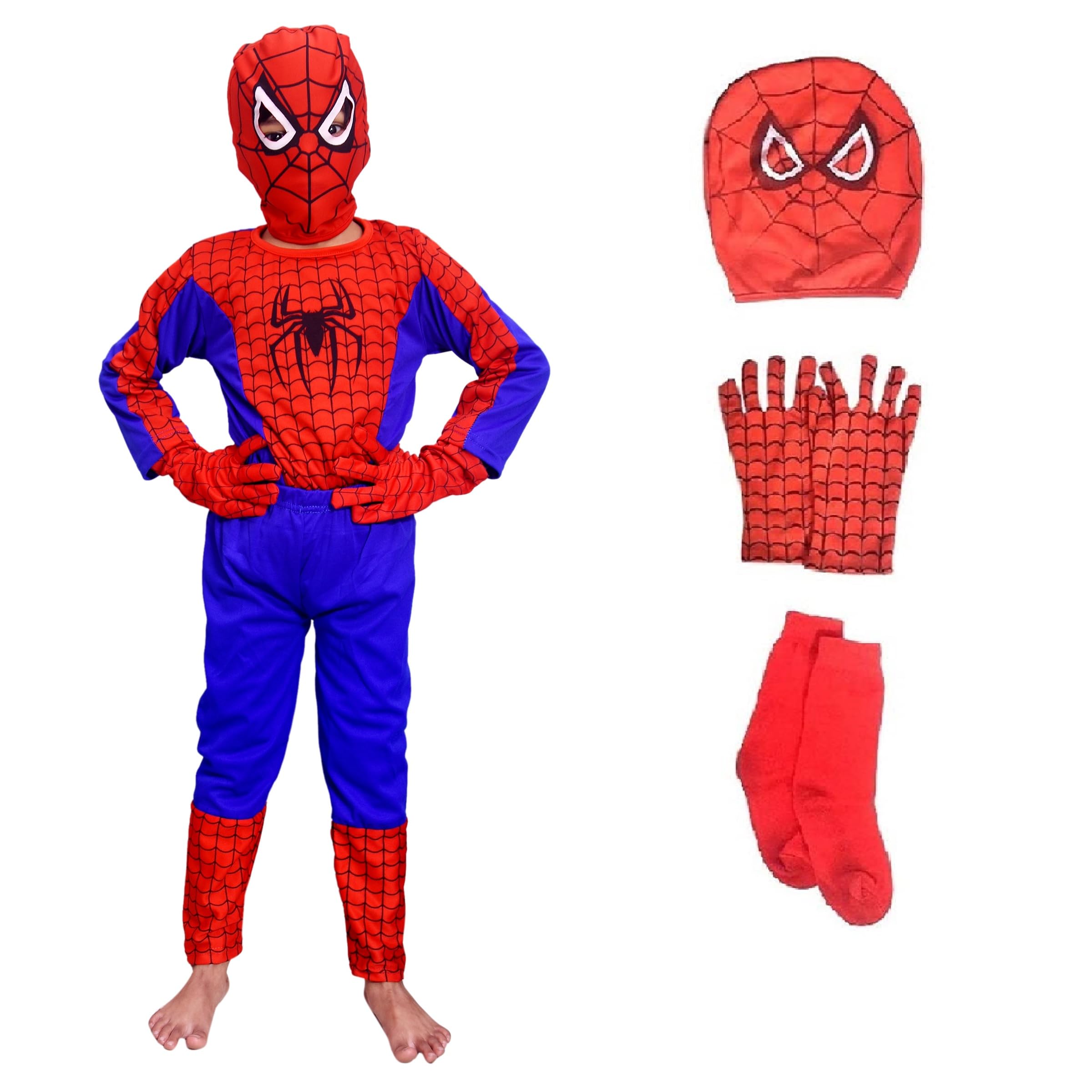 Kiddie Creation Superhero Costume Set Of 5 (Top+Bottom+Mask+Gloves+Socks)