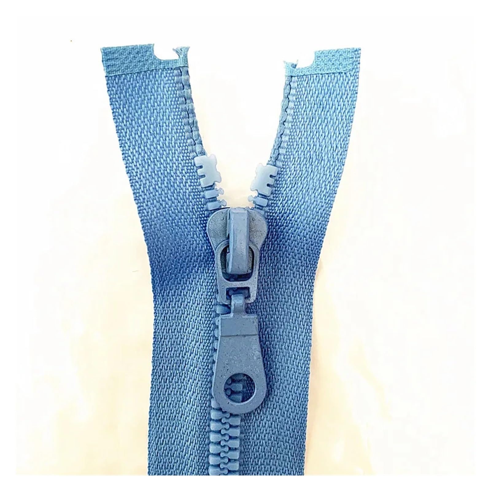 Zippers Nylon Coil, Resin Plastic Zipper Automatic Lock for Sewing Garments Multicolor 55cm (22 Inch) 3mm Width Pack of 2(Lake Blue)