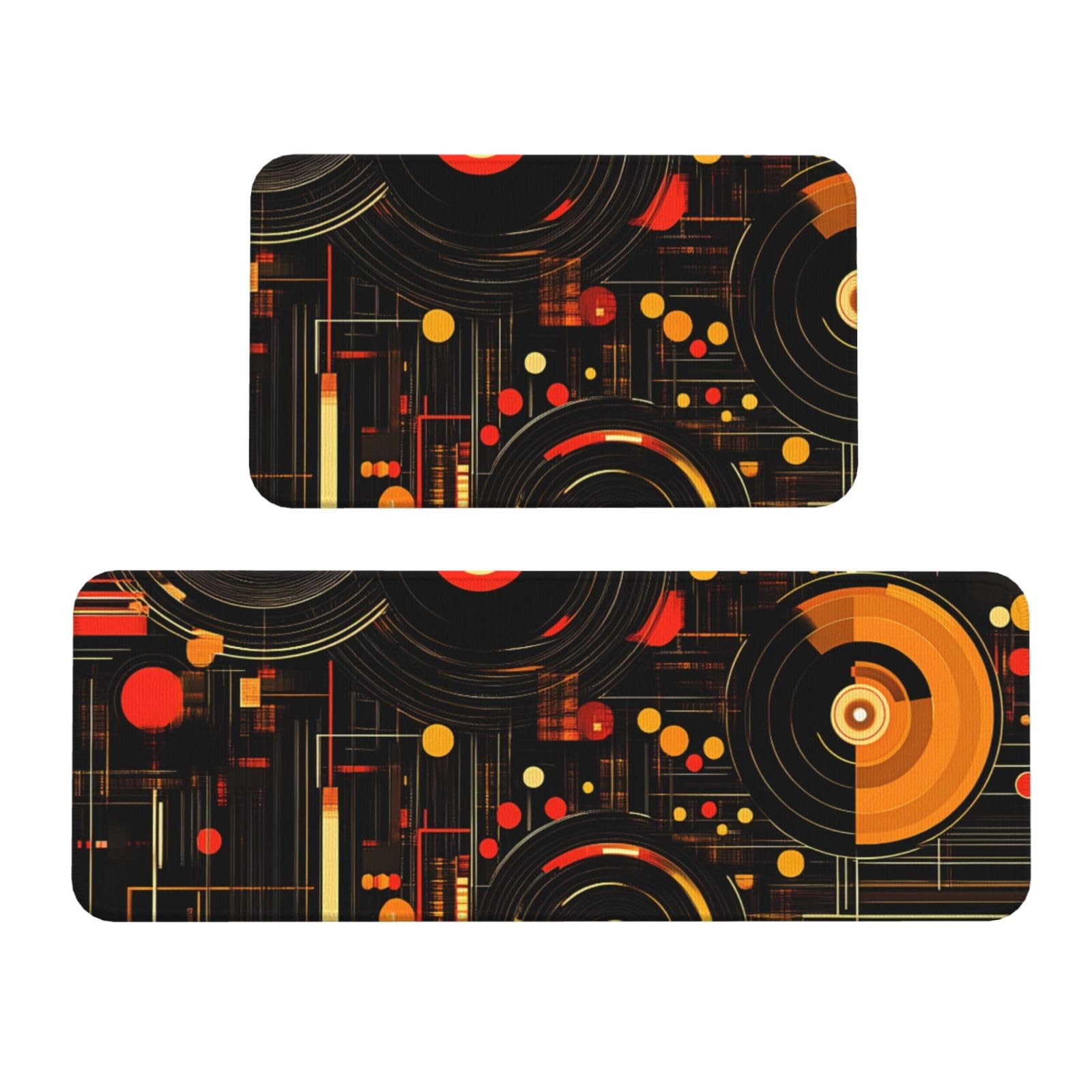 Tapetes de cocina para suelo con base antideslizante y estampado abstracto, juego acolchado