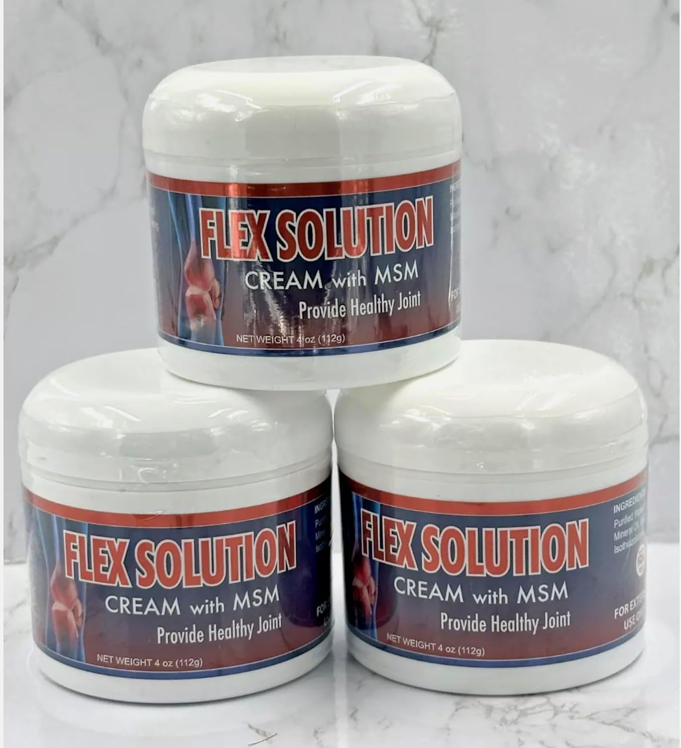 Crema Flex Solution con MSM - Fórmula Natural con Omega - Apoyo al Bienestar Muscular - 3 Pack de 4 OZ Allnatural