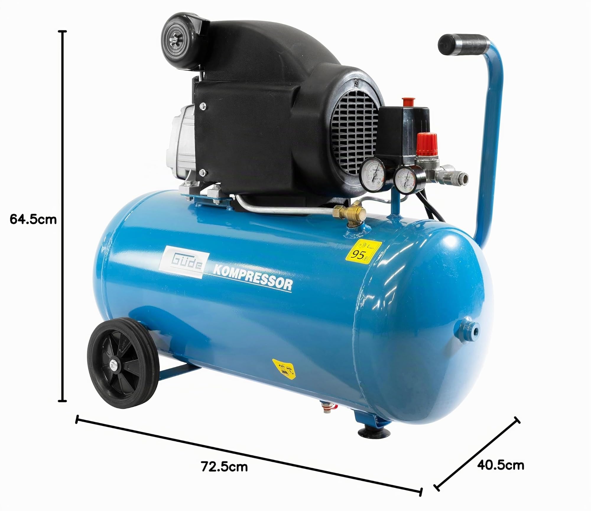 Güde Juego de compresor 301/10/50 12 piezas (lubricado con aceite, máx. 10 bar, caldera de 50 l, 1800 W, eff. Cantidad 175 l/min, regulador de presión, 2 manómetros, tapón de drenaje de agua,