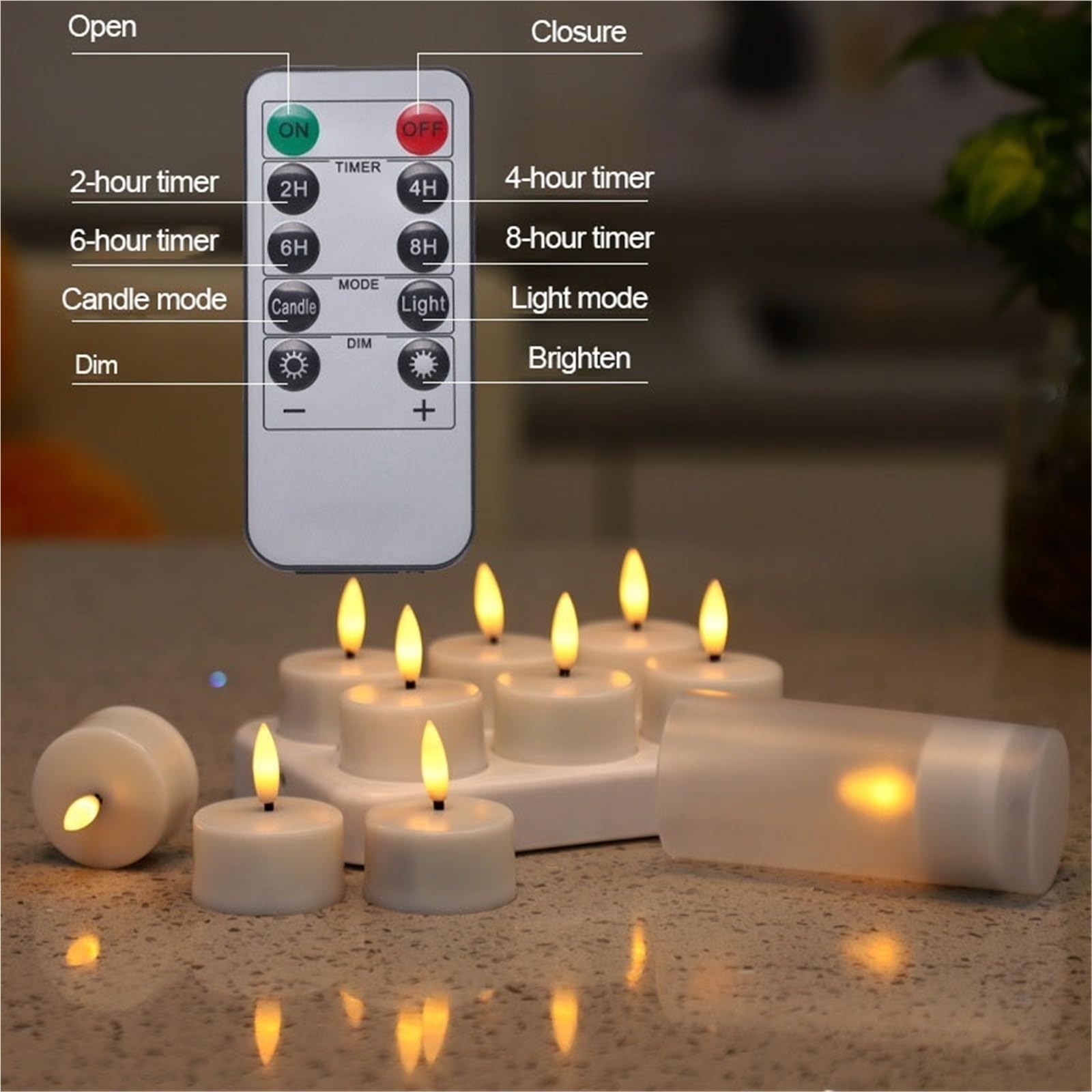 12 lumini ricaricabili con base di ricarica e timer remoto, oltre 100 ore, luci LED elettriche per votive, centrotavola, decorazioni da tavolo, matrimoni, anniversari, Halloween, Natale