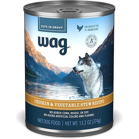 Amazon Brand - Wag Wet Canned Dog Food 12.5/13.2 oz