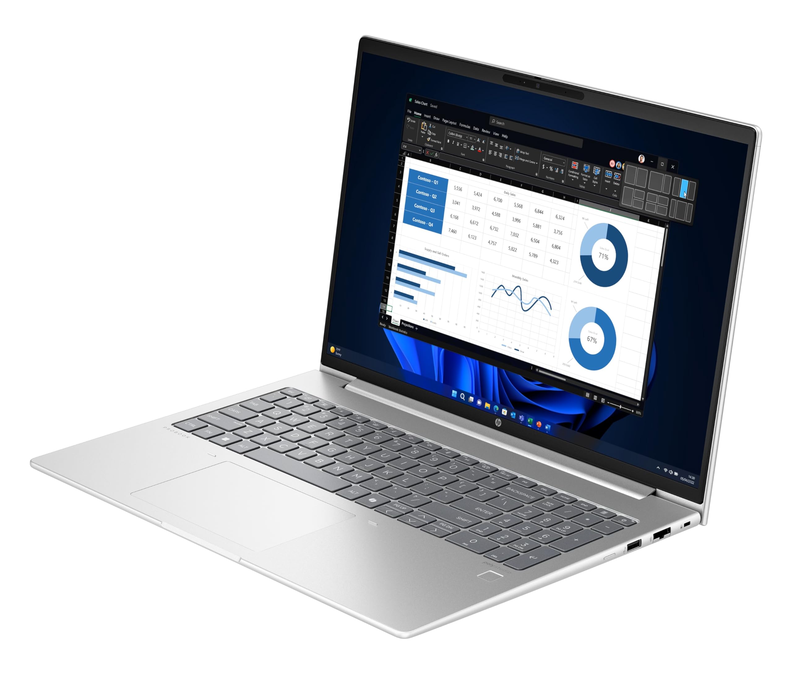 HP Probook 4 G1iR Notebook portatile Silver, RAM 16GB DDR5, SSD 512 GB, Display FullHD 16", Cpu Intel i5-1334U 10 Core da 4,6 GHz, fingerprint, Win11 Pro