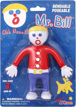 NJ Croce Mr. Bill Bendable and Posable Toy, Classic Saturday Night Live TV Show, Vintage Collectible Action Figure Gift for Kids and Collectors
