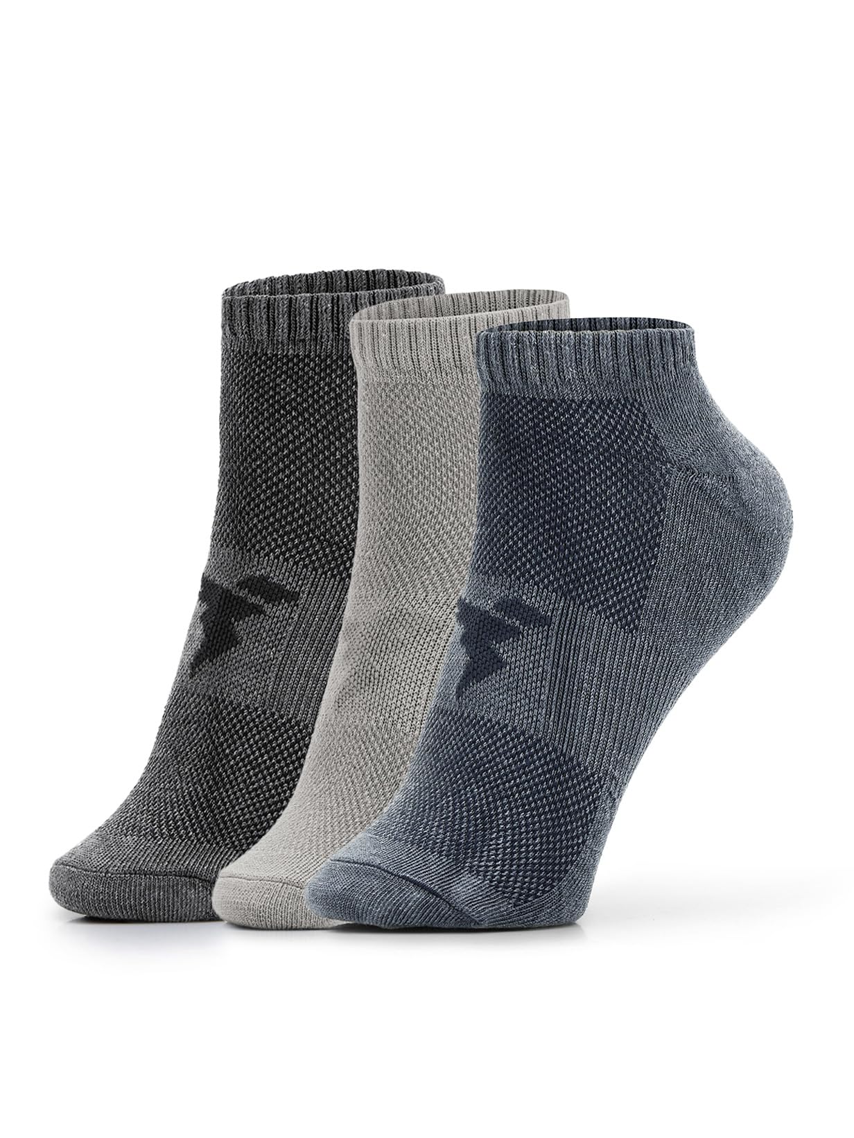 Men's Polyester Ankle Length Brethable Odour Resistant Ventmesh Socks - Pack of 3