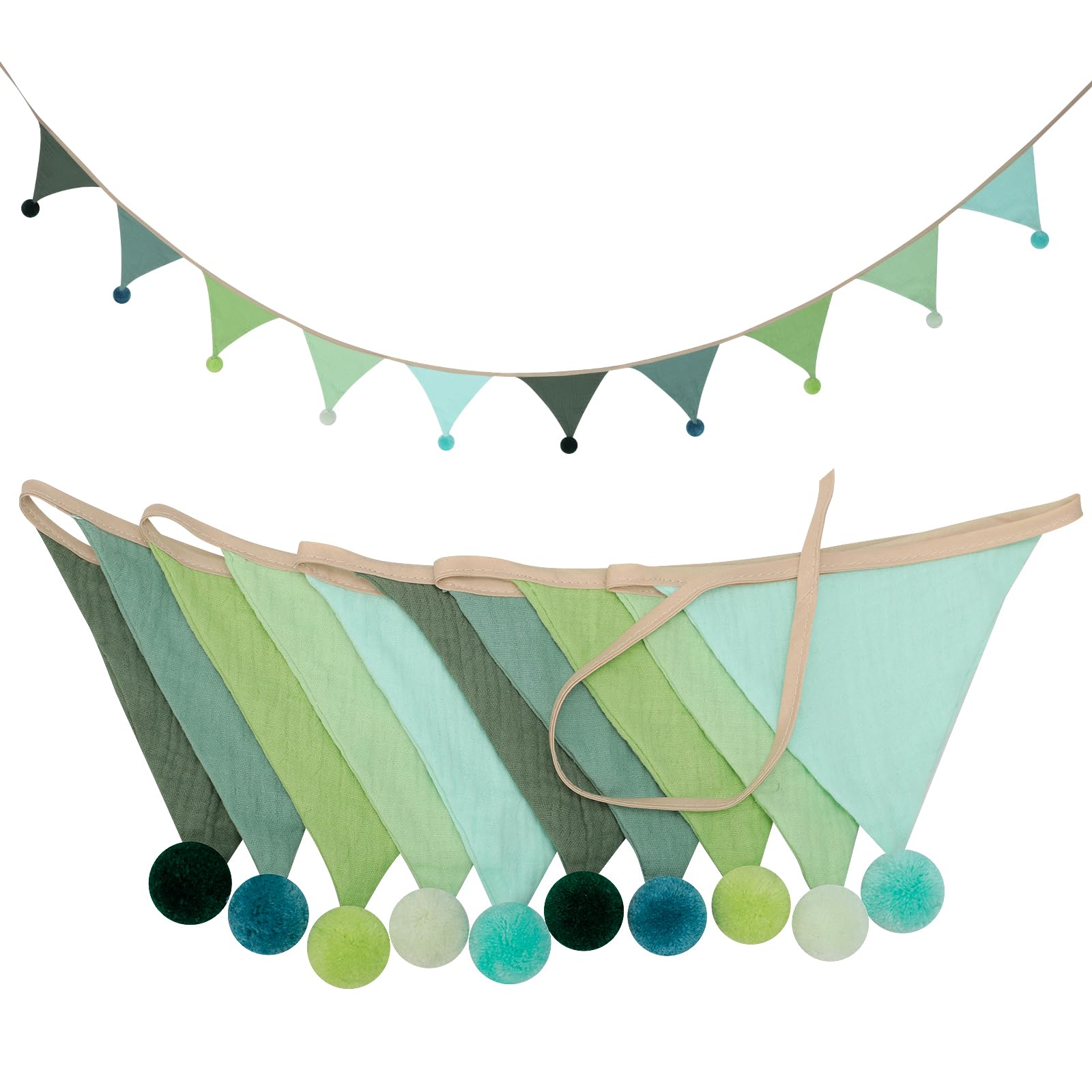 Ghirlanda Di Bandierine Marroni In Tessuto - 4 Striscioni Da 3,7 M - Decorazioni Boho, Safari, Baby Shower - Riutilizzabili - 5