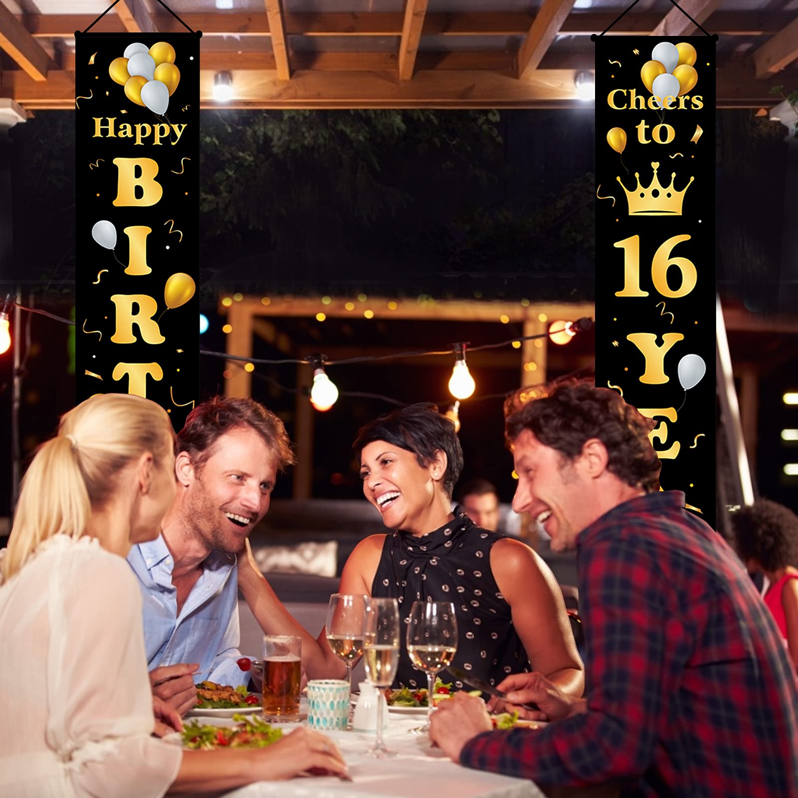 Palloncino decorativo per 16° compleanno, decorazione per 16° compleanno, colore nero, oro, decorazione di compleanno, 16 anni, 16 anni, per 16 anni, decorazione di compleanno, per uomo, 16° complea