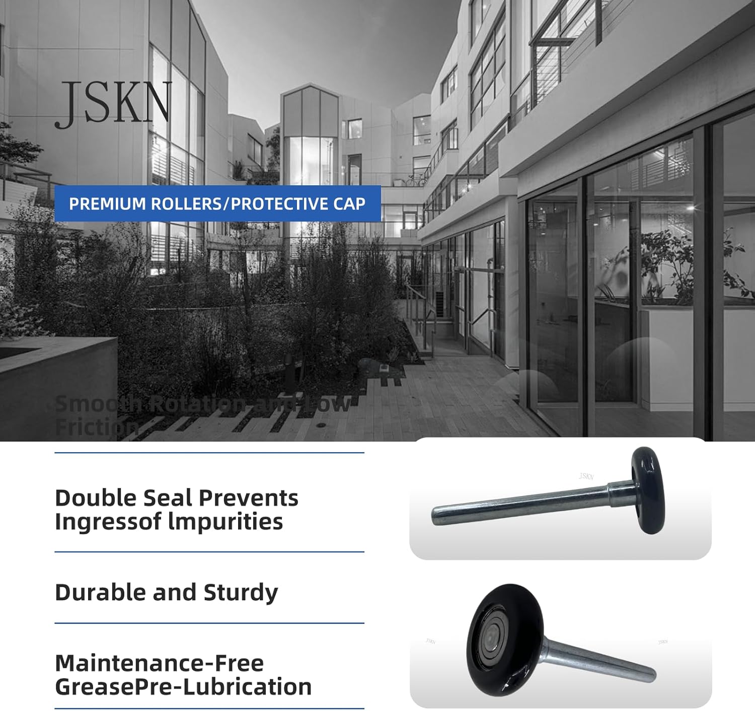 10-Pack Black 2" Nylon Garage Door Roller 4" Rod Quiet, Durable, Featuring6200ZZ Double Sealed Precision Bearings