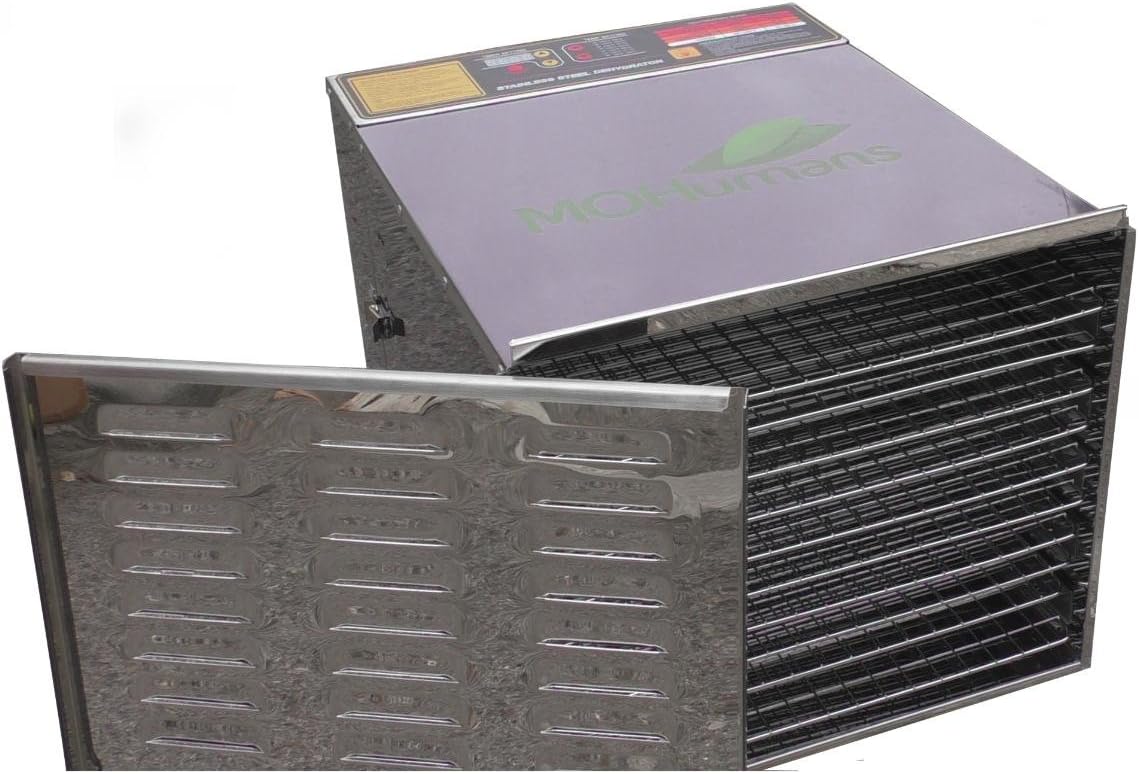 MOHumans dehydrator with 10 stainless steel grids.