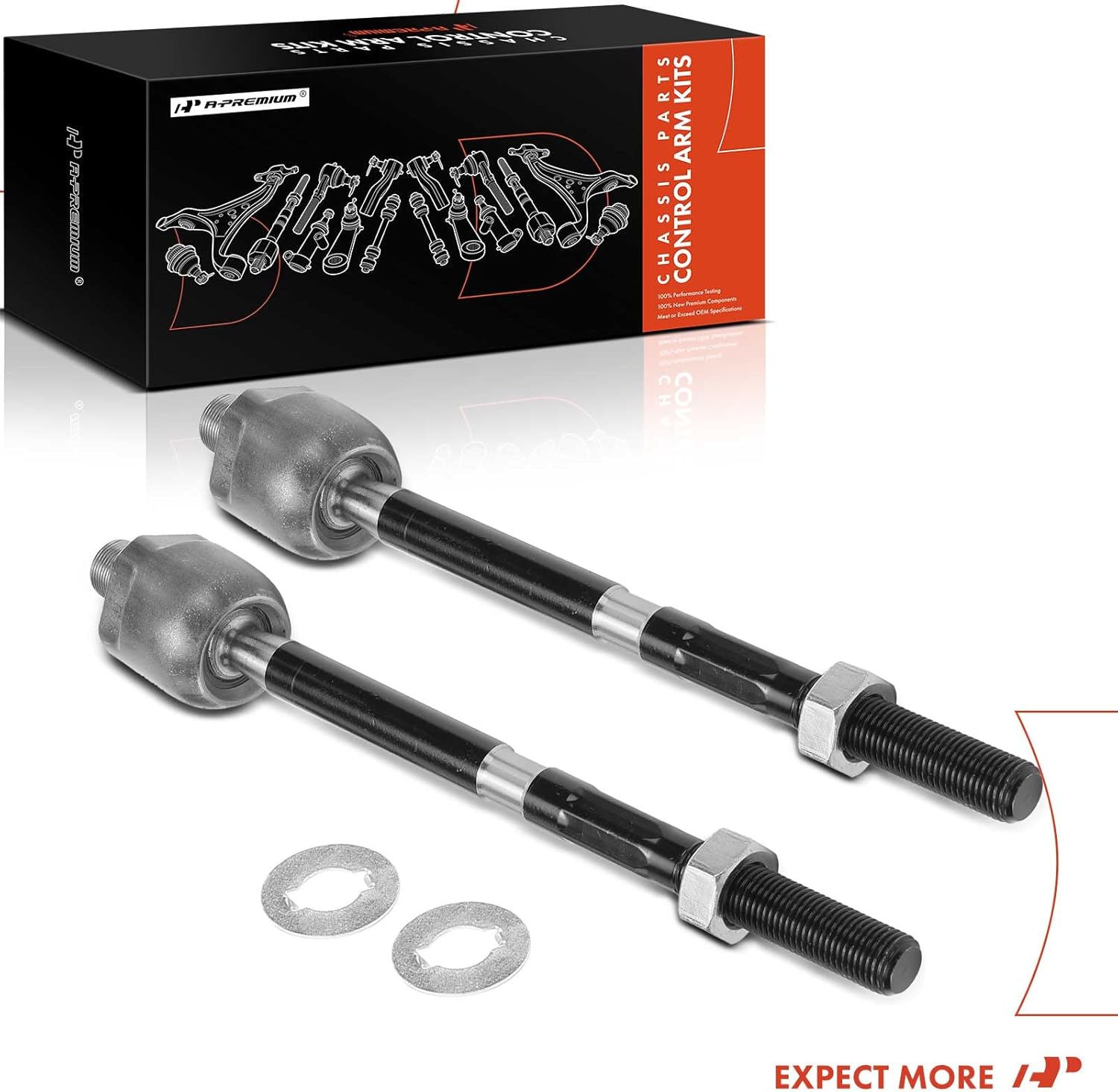 A-Premium 2 x Front Inner Tie Rod Ends, Compatible with Honda Fit 2009-2014