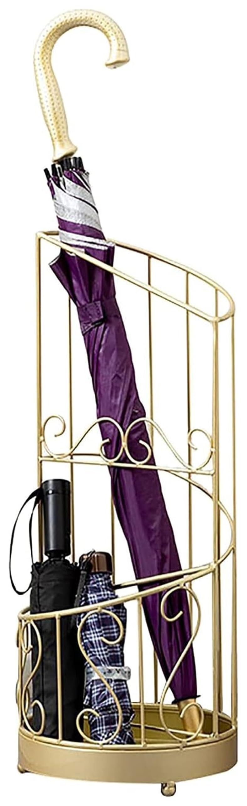 DFGHNBVC Iron Umbrella Stand - Stylish Indoor Holder, Space-Saving Round Design For Umbrellas Walking Sticks, Openwork Art Decor For Home Nization